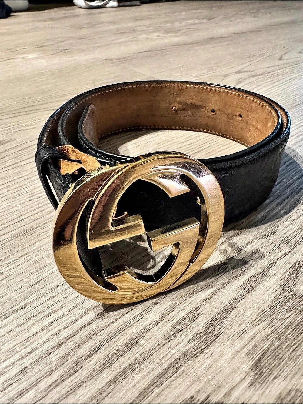 Gucci GG Marmont Black Gold Buckle Belt